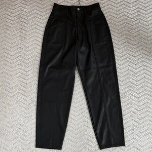 Zara Women’s Black Faux Leather Trousers